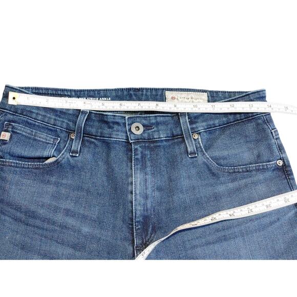 Anthropologie AG Stevie High-Rise Ankle Slit Crop Jeans Dark Wash Womens Size 30 - Picture 10 of 11